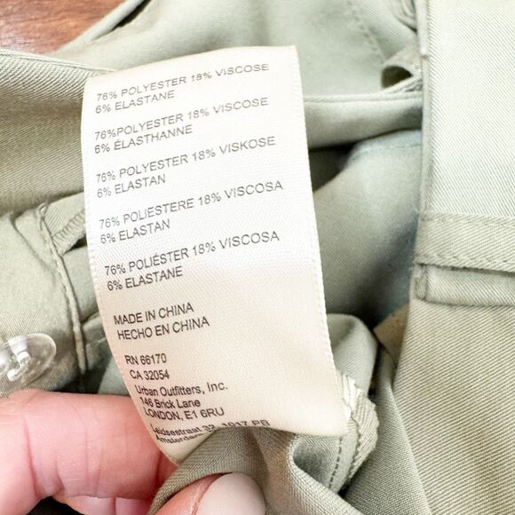 Free People Pleated Wide Zoey Tapered Trouser Pant in Moss Green Women’s Size 6 - Picture 8 of 12